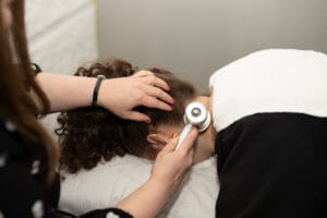 Neck massage therapy at Noshine Physiotherapy for relief from tension and pain, supporting recovery and enhancing mobility in Barrie
